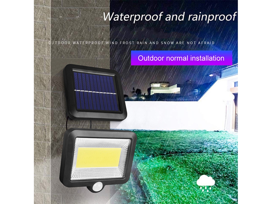 2026-lámpara Solar Exterior De Pared 100cob Con Sensor De Movimiento Impermeable Para Jardín Y Seguridad