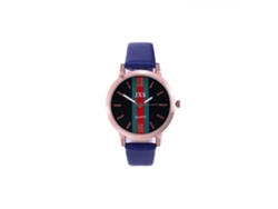 Nuevo Reloj De Pulsera De Cuarzo Para Mujer Con Correa De Piel Sintética Azul.