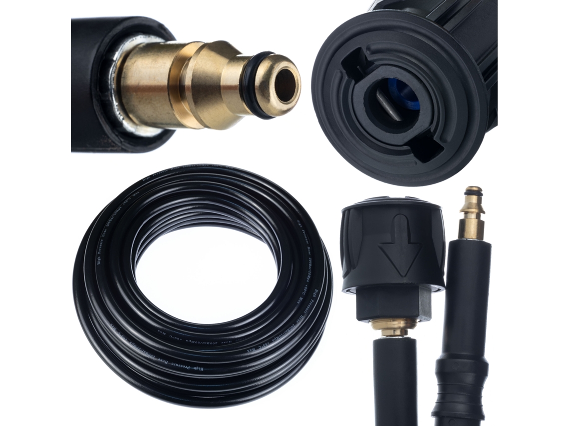 Manguera de alta presión de 15 m Qc – Nylon resistente | 200 bar | Compatible con Stihl/Nilfisk/Gerni