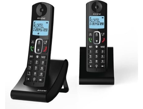 Alcatel F685 2 unidades teclas con memoria directa vip agenda negro inalámbrico duo telefono fijos pantalla retroiluminada kit fr