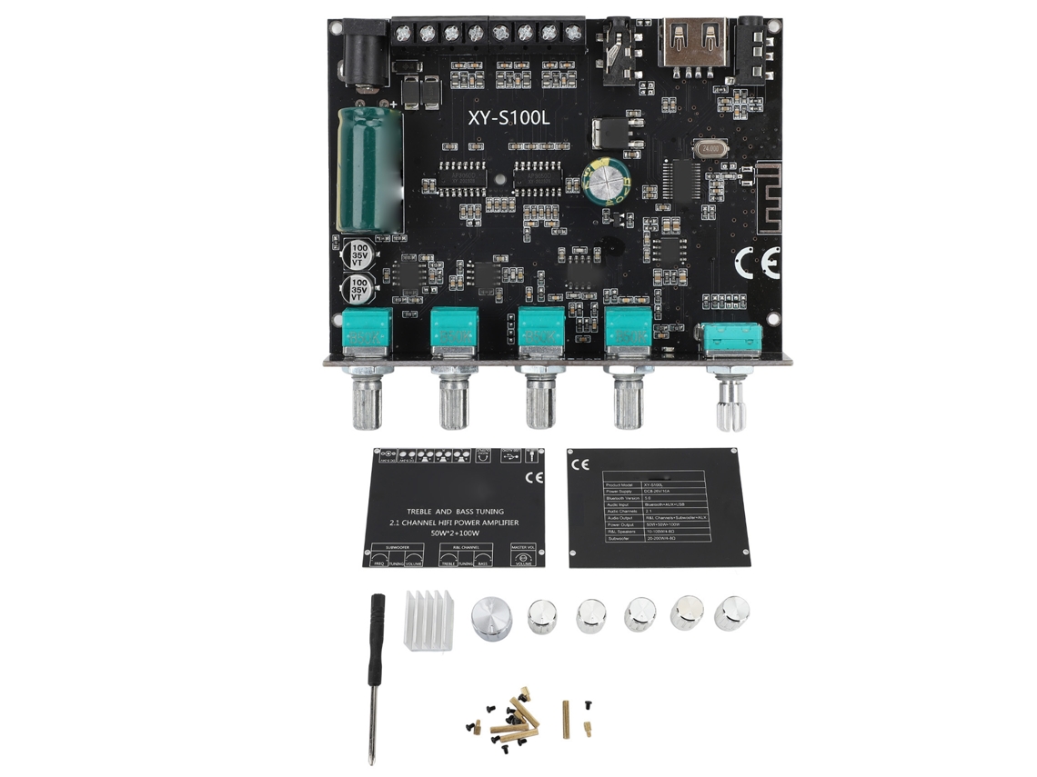 2026 Store-placa Receptor Audio Estéreo Bluetooth 5.0 Canal 2.1 Control Graves Agudos Módulo Amplificador Digital Clase D 5-26v