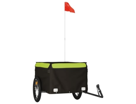 Remolque para bicicleta hierro VIDAXL negro y verde 45 kg
