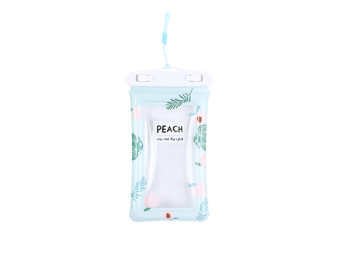 Funda flotante impermeable para teléfono, diseño de hoja verde.