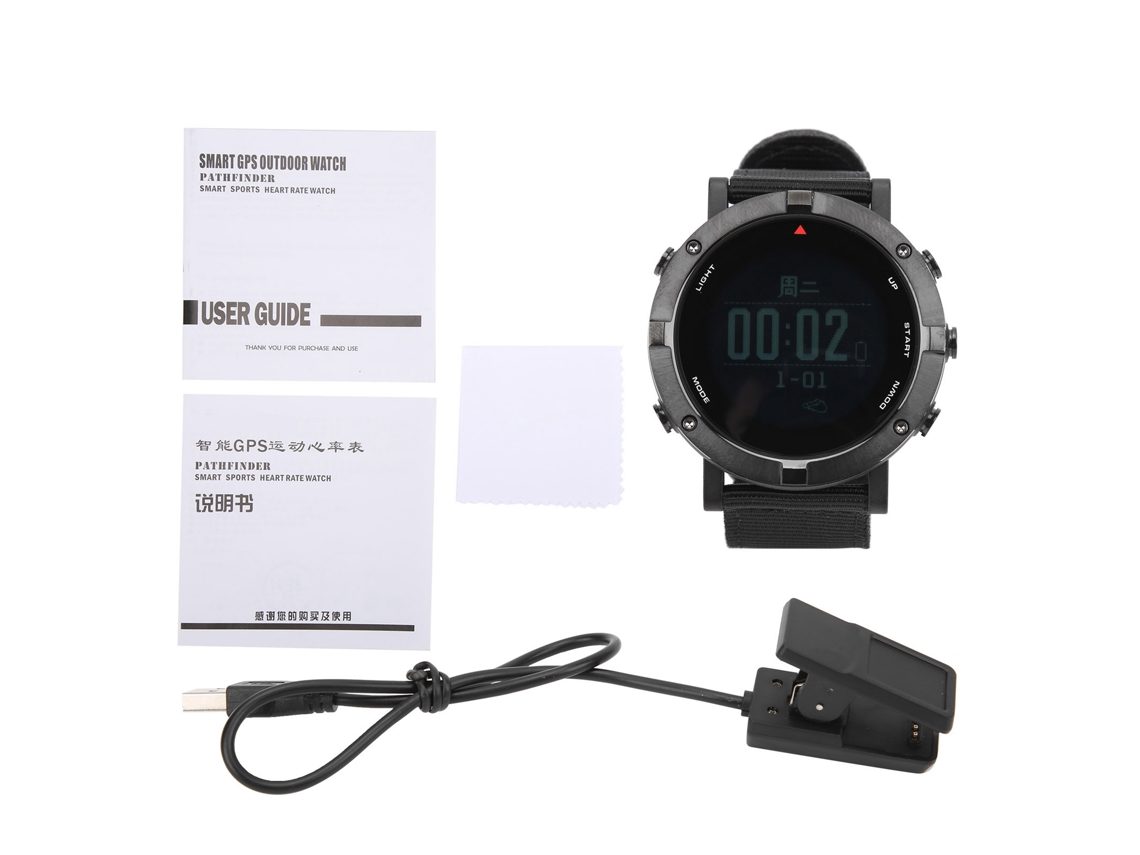 Reloj deportivo digital para hombre con GPS y monitor de frecuencia cardíaca.