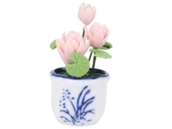 Miniatura De Flor De Lótus Para Casinha De Bonecas 1/12 Decoração Em Cerâmica E Argila