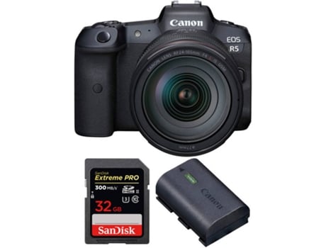 Kit Cámara Mirrorless, Objectivo y Accesorios CANON EOS R5 (45 MP - Sensor: Full Frame - ISO: 100 a 51200)