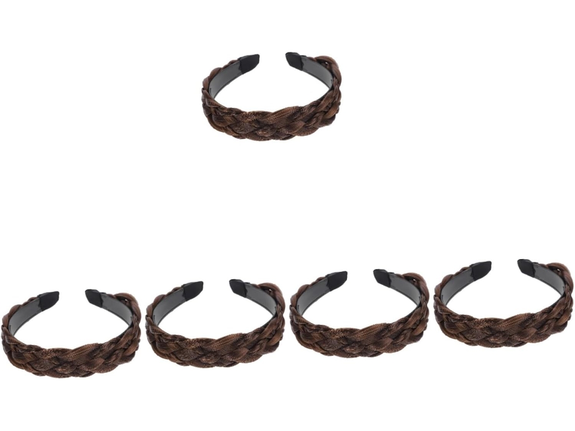 5 Pièces Bandeau Tressé Tressé. Diadema Perruques Naturelles Accessoires Pour Cheveux Chouchous