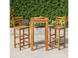 Conjunto de bar de jardín de 3 piezas DKD Home Decor en madera maciza de acacia