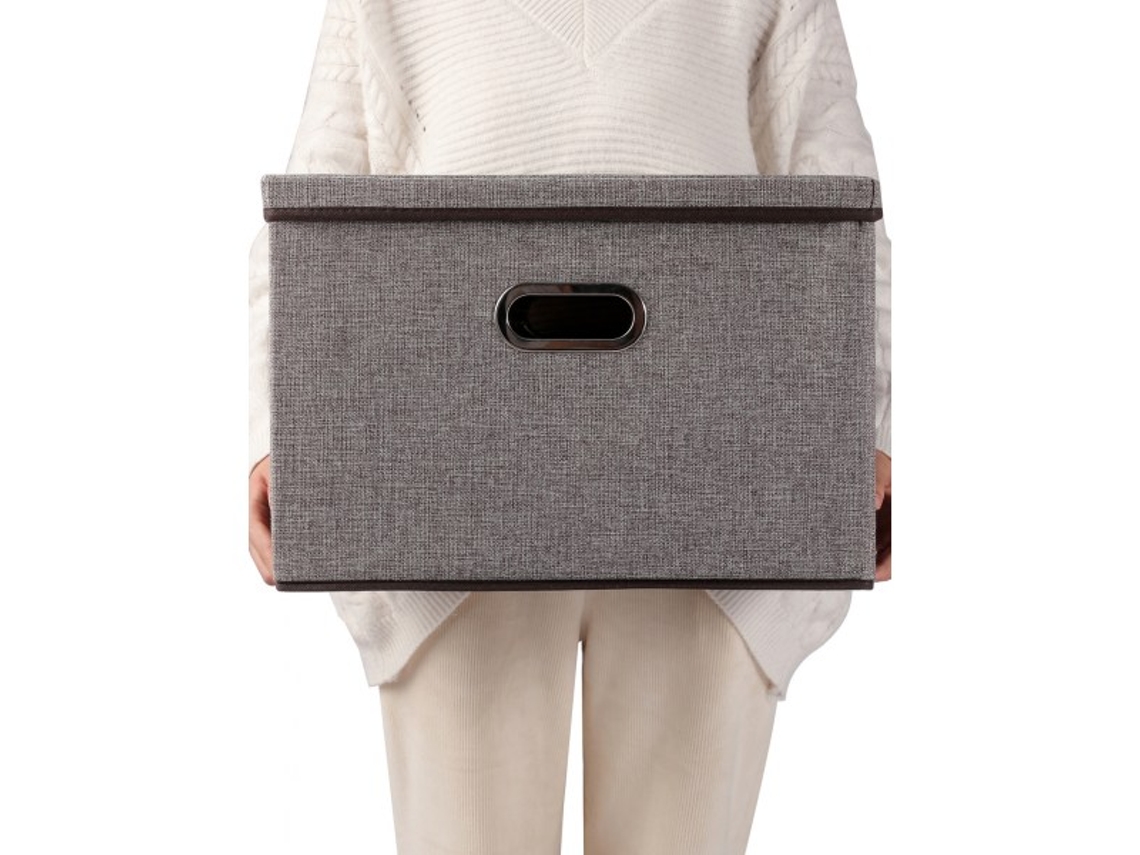 Cajas de almacenamiento plegables grandes con tapas de lino
