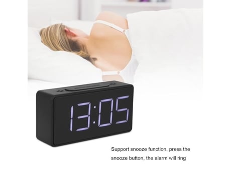 HURRISE Reloj Despertador LED Reloj Despertador Digital de Plástico Simple Reloj Electrónico LED de Mesita de Noche Despertador con Luz Pendular