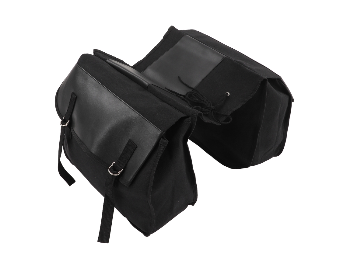 Bolsa Trasera De Gran Capacidad Para Bicicleta De Montaña, De Cuero Y Lona, 355 Ml (12 Oz) - Negra