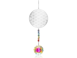 Atrapasol de cristal 3D con forma de Flor de la Vida, Girasol Prisma Arcoíris, Decoración Feng Shui