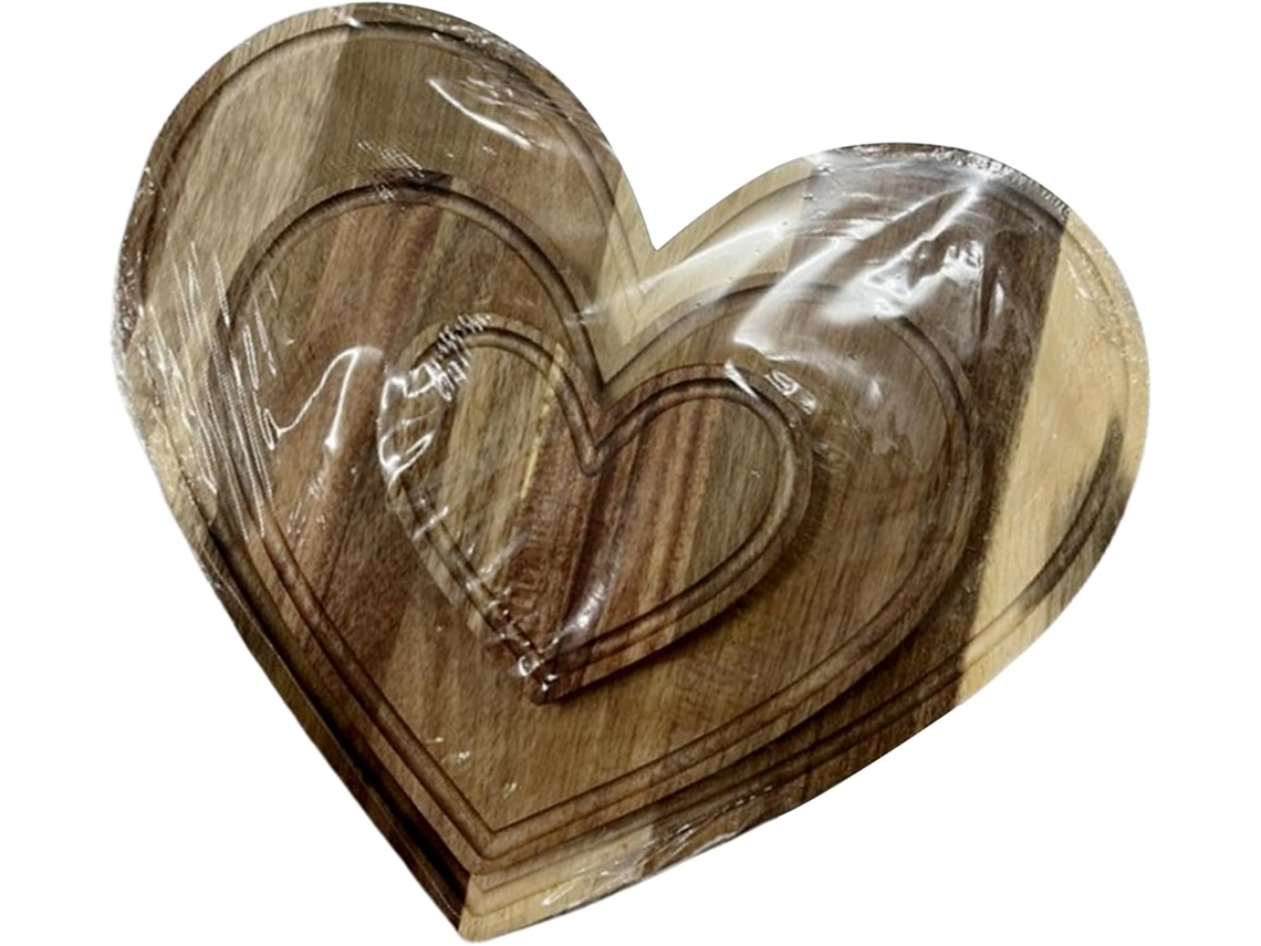 Tabla de cortar en forma de corazón | Bandeja ligera de madera para servir, ideal para usar por Vayotoy