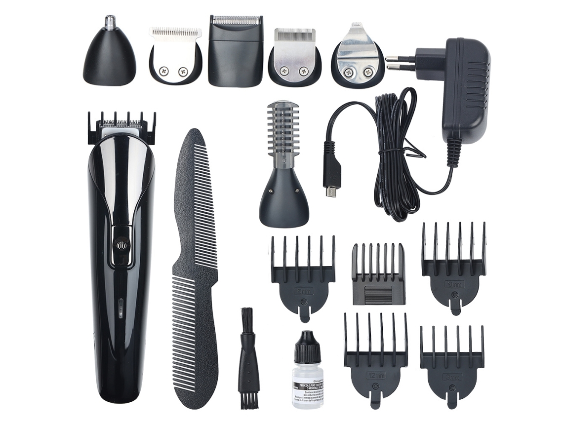 Tijera Eléctrica Multifuncional 6 En 1 Para Cortar Pelo Barba Axilas Nariz Y Grabado De Pelo