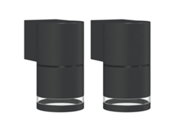 Conjunto 2 Lámparas de pared de exterior VIDAXL aluminio fundido negro