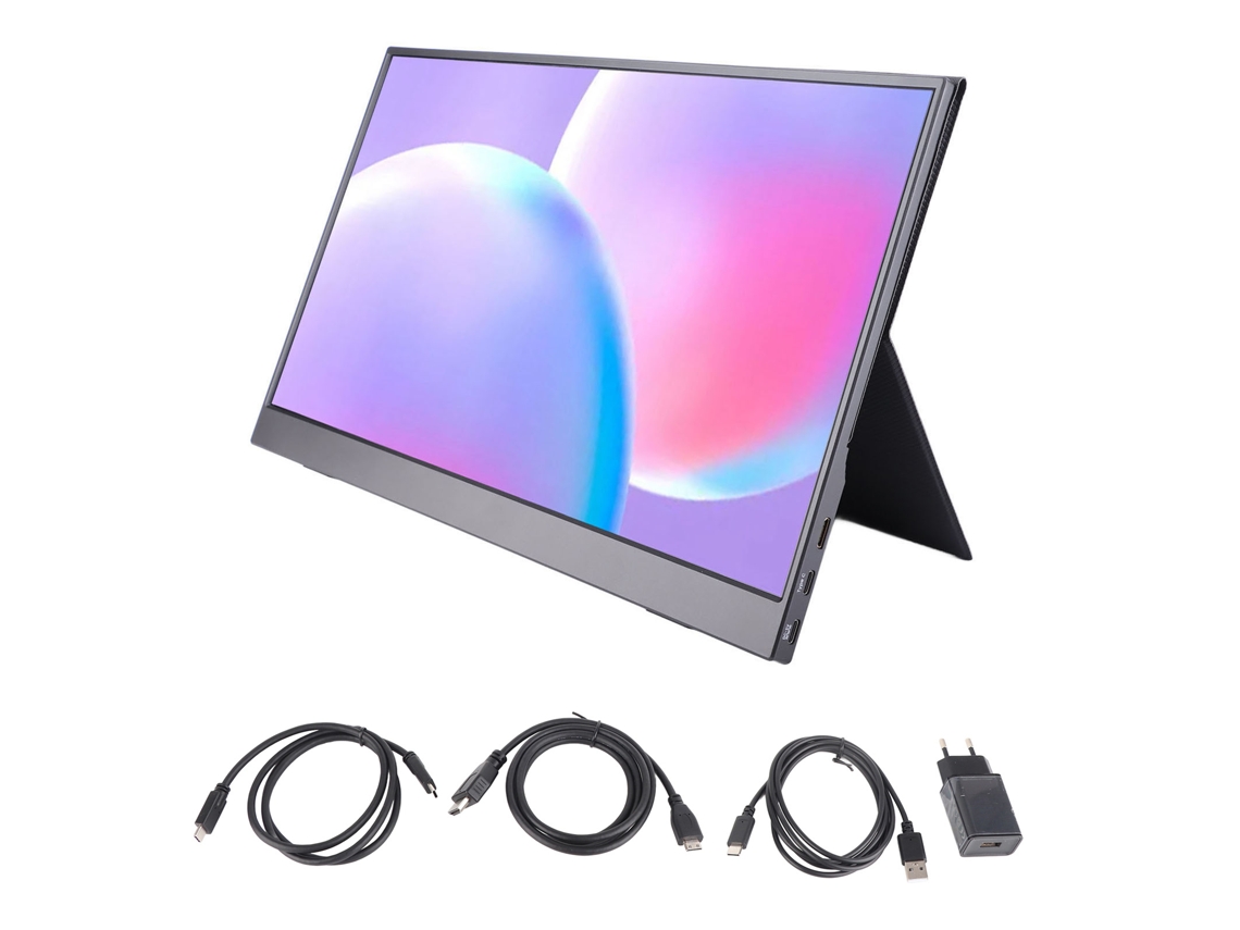 Monitor Portátil De 15.6 Pulgadas Fhd Ips 1080p Hdmi Usb C 178° Segunda Pantalla Con Enchufe Eu