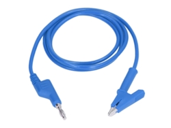 Fios de Teste com Gancho de Crocodilo, Plugue Banana 4mm, Azul, Flexível, 20A, 3000V | S/MARCA