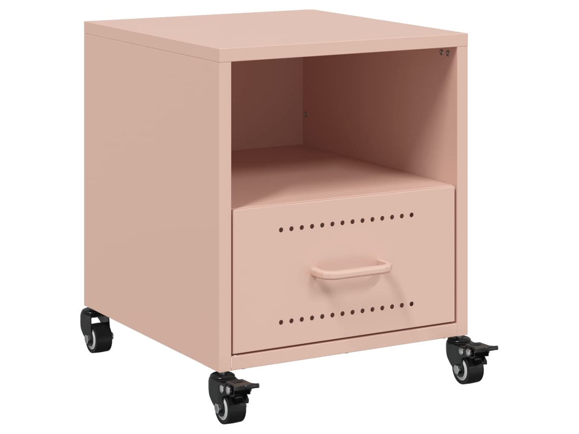 Maison Exclusive - Mesita De Noche Acero Rosa 36x39x43,5 Cm