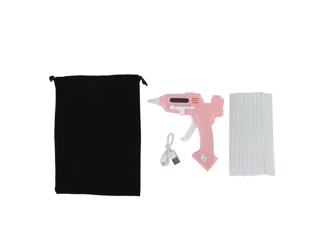 Kit De Pistola De Pegamento Caliente Eléctrica Inalámbrica Con 10 Barras De Pegamento De Alta Adherencia De 7 Mm Para El Hogar Y Manualidades - Rojo Claro