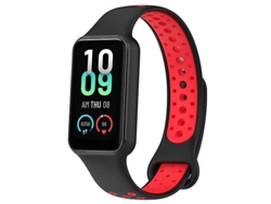 Bracelete de Smartwatch para Amazfit Band 7 Loop Faixa de Relógio de Silicone Respirável de Preto-Vermelho GERTIZ