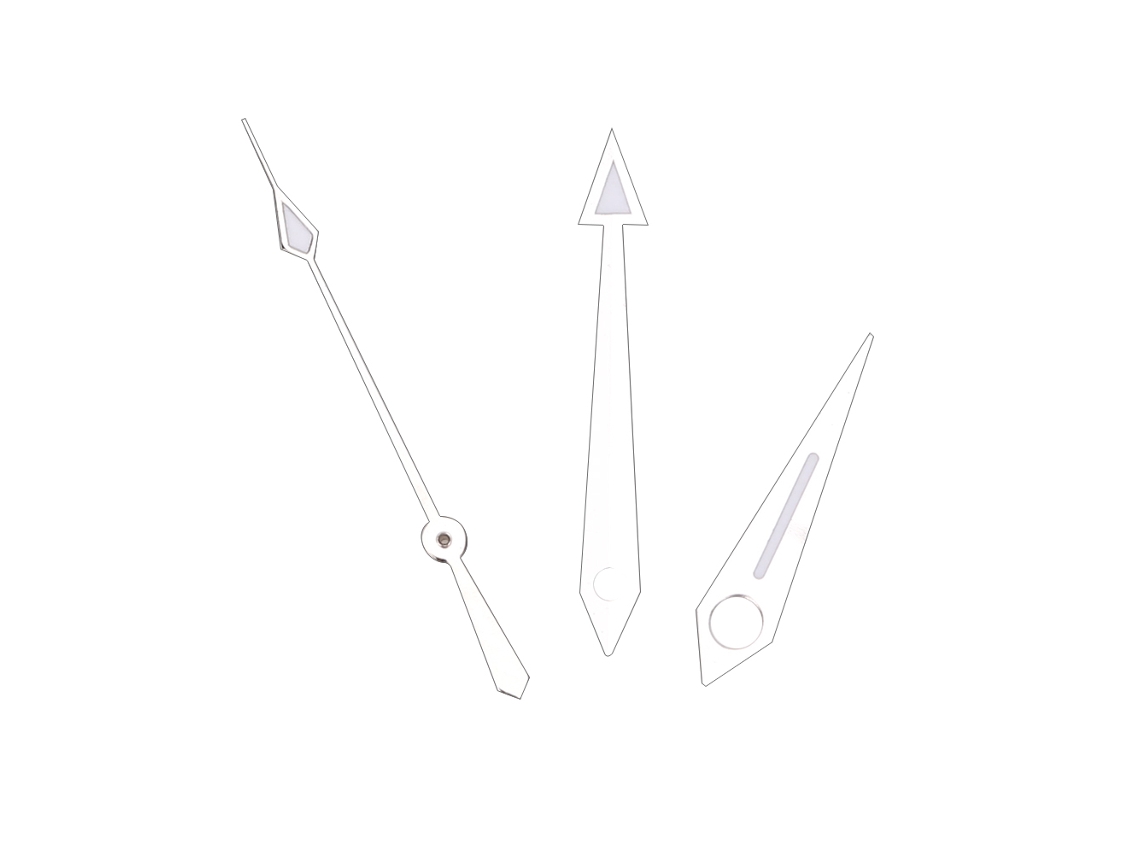 Agujas De Reloj De Hora, Minuto Y Segundo Para Movimiento Eta2824, Color Plata.