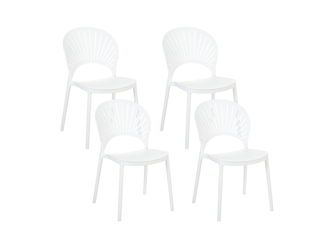 Juego de sillas de diseño BELIANI Ostia de Material sintético Blanco 46x51x83