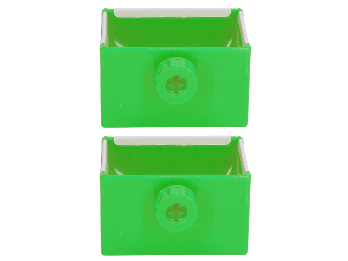 2 Comederos Para Mascotas, Plástico Antimordeduras, Fácil De Limpiar, Para Jaulas De Acero, Perros, Gatos, Conejos, Color Verde.