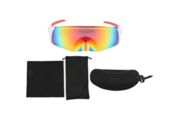 Gafas Deportivas Para Ciclismo Y Moto Ligeras Resistentes A Impactos Con Protección Uv Lentes Pc Blanco Y Rojo