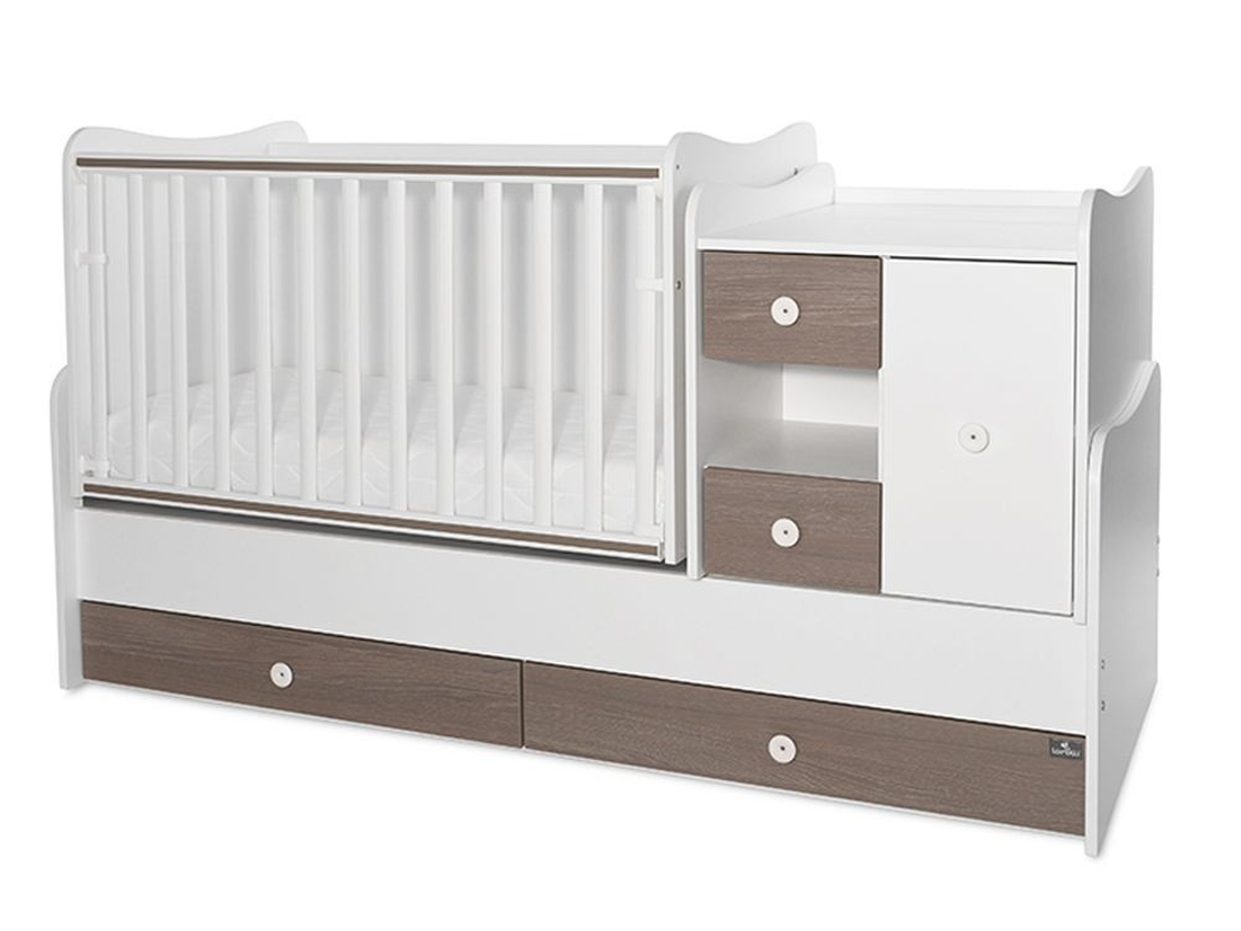 Cama Convertible + Mueble LORELLI Mini Max White/Coffee