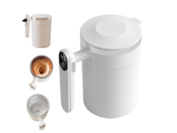 Vaso De Viaje Magnético De Acero Inoxidable Blanco, Agitación Automática, Para Oficina Y Colegio.
