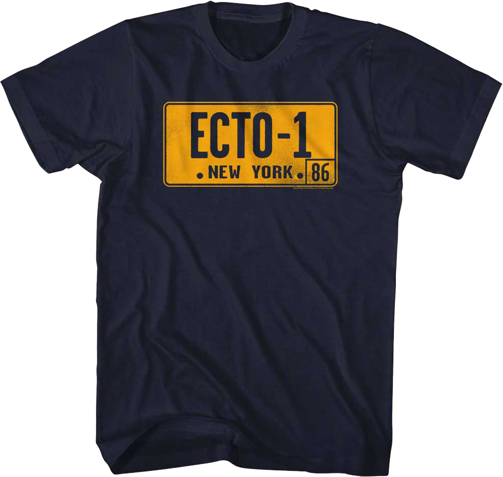 Camisetas Unisex DEEPSTONE Ecto-1 License Plate Real Ghostbusters Armada (XL)