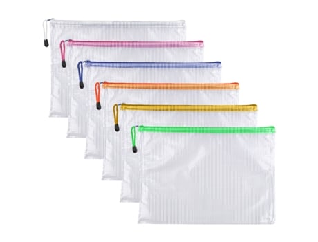 Bolsa Con Cremallera De Malla, Bolsa Con Cremallera De Malla De Plástico Resistente Al Agua, Para Almacenamiento De Material De Oficina Escolar, St...