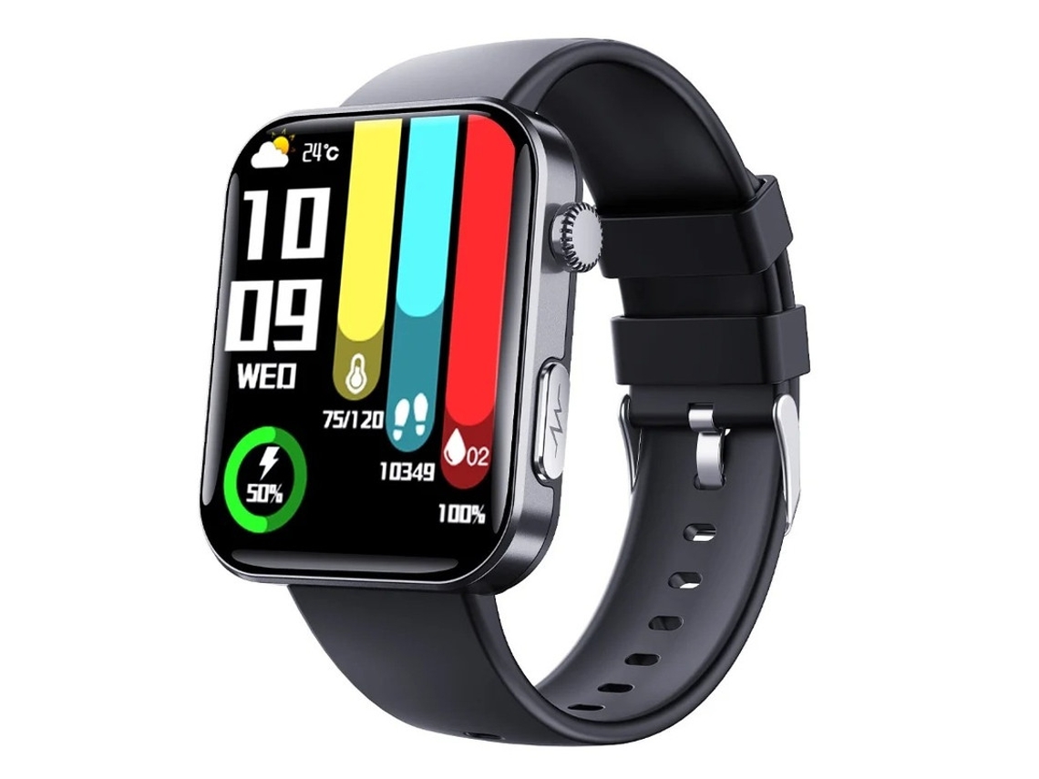 Reloj Inteligente Yizhood Con Pantalla De 2,01 Pulgadas, Monitoreo De Ecg Y Múltiples Funciones De Salud (negro)