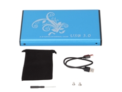 Caja Externa Para Disco Duro 2.5" 4tb Usb3.0 5gbps Aluminio Plug And Play Para Portátil Escritorio Azul (sin Disco Duro)