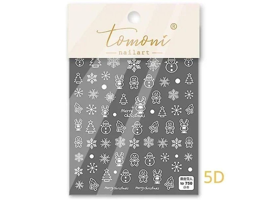 Pegatina De Uñas 3d Navideña Con Diseño De Copo De Nieve Cortado Con Láser, Autoadhesiva, Para Manicura.