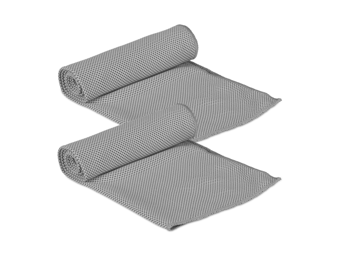 Relaxdays Toalha Refrescante, 2 Unidades, Microfibra, Toalha Para O Pescoço, Desporto E Fitness, 90 X 30 Cm, Cinza