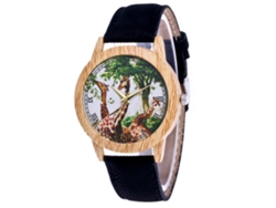 Reloj De Cuarzo Casual Para Parejas Con Correa De Denim, Negro, Simple Y Moderno