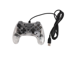 Controlador De Juego Transparente Cableado Con Luz Rgb, 6 Ejes Giroscópico Para Switch Ps3 Pc