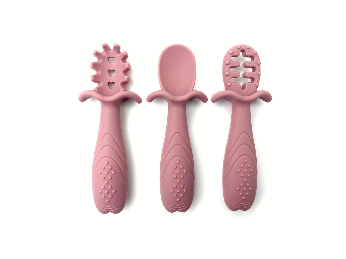 Set De Alimentación Para Bebés De 3 Piezas Fabricado En Silicona Suave Con Asas Texturizadas Antideslizantes.