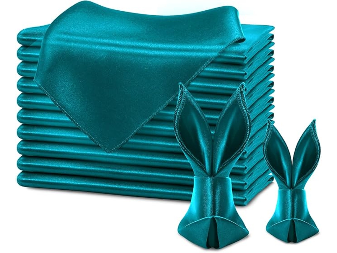 Paquete De 12 Servilletas Azul Verdoso Oscuro, 43,2 X 43,2 Cm