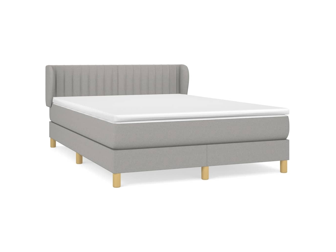 Maison Exclusive - Cama Box Spring Con Colchón Tela Gris Claro 140x200 Cm