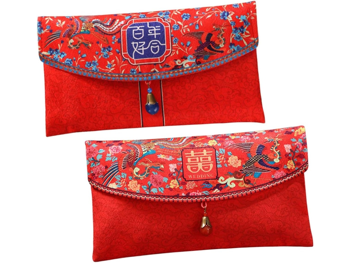 2 Piezas De Hong Bao Rojo Tradicional Para Bodas Chinas