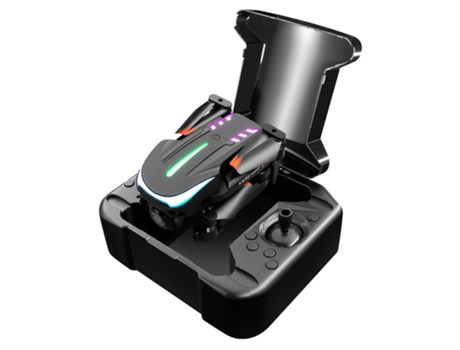 Mini dron plegable K109 con luz de respiración colorida de una sola cámara 4K (3 baterías - Duración de la batería: 12 min - Negro)