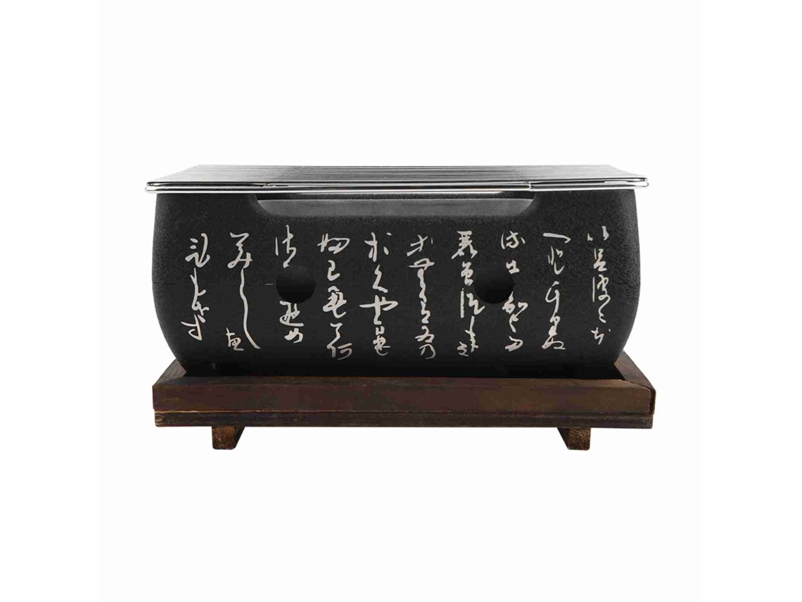 Horno de carbón rectangular japonés para barbacoa con estufa de alcohol