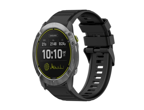 Correa de reloj inteligente para Garmin Enduro de silicona texturizada horizontal de 26 mm con herramienta de extracción (negro)