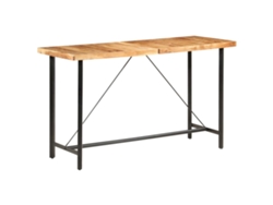 Maison Exclusive - Set Muebles De Bar 9 Pzas Madera Maciza Acacia Cuero Real Lona