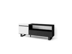 Mueble TV Televisión 150x57x35cm Para TV hasta 65 Diseño industrial Blanco y negro
