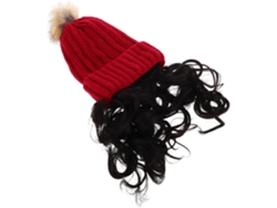 Gorro De Invierno De Punto Para Mujer Con Pelo Incorporado