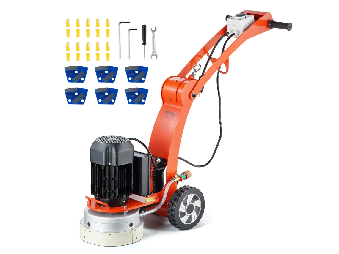 Amoladora eléctrica para suelos de hormigón de 250 mm y 1430 rpm para granito Vevor