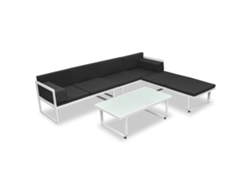 Conjunto 4 de muebles de jardín VIDAXL y cojines aluminio negro